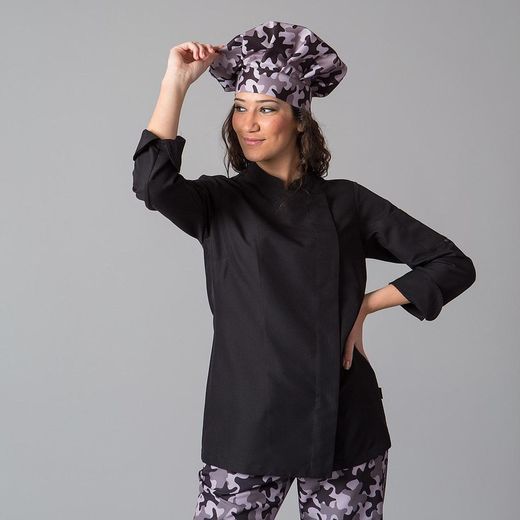 Veste de cuisine femme colorée à manches longues