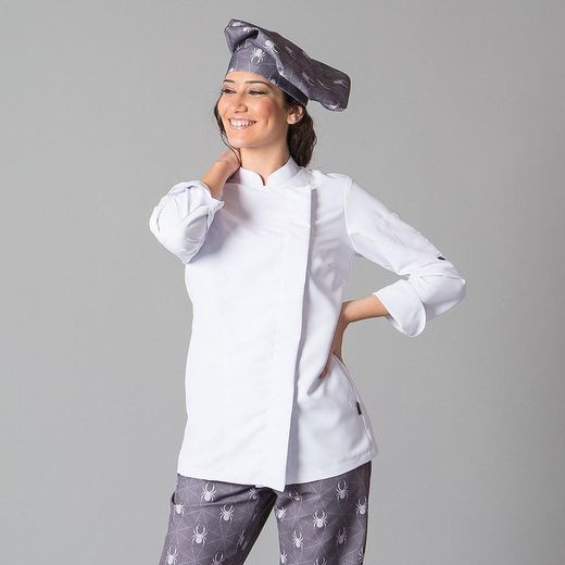 Veste de cuisine femme colorée à manches longues