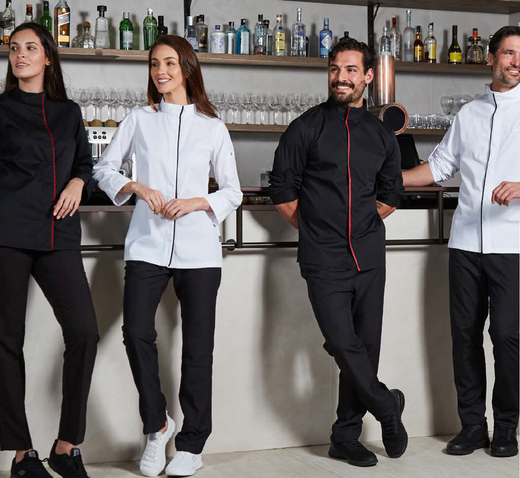 Veste de cuisine femme blanche ou noire