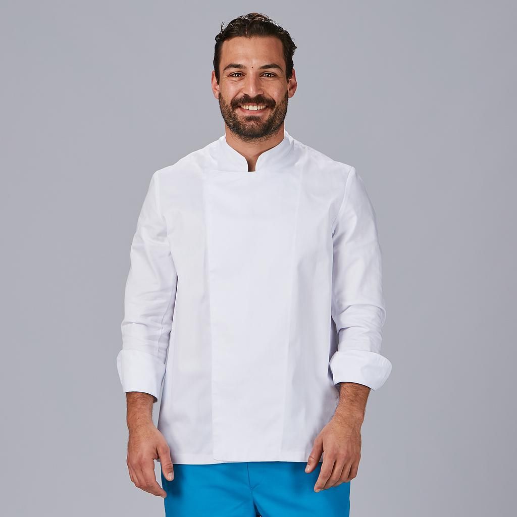 Chaqueta de cocina unisex blanca cierre velcro 2XL