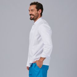Chaqueta de cocina unisex blanca cierre velcro