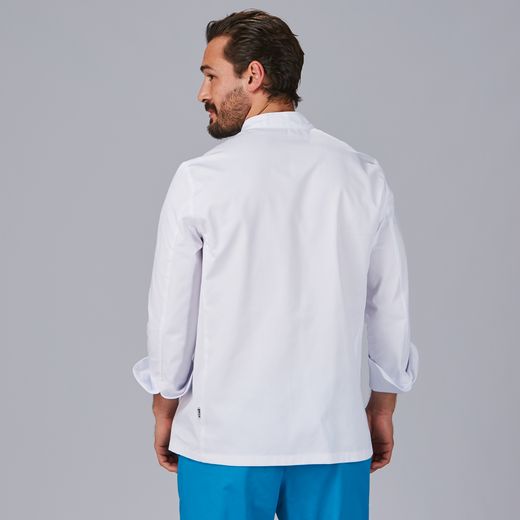 Chaqueta de cocina unisex blanca cierre velcro