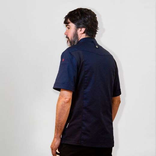 Chaqueta de cocina unisex marino cremallera