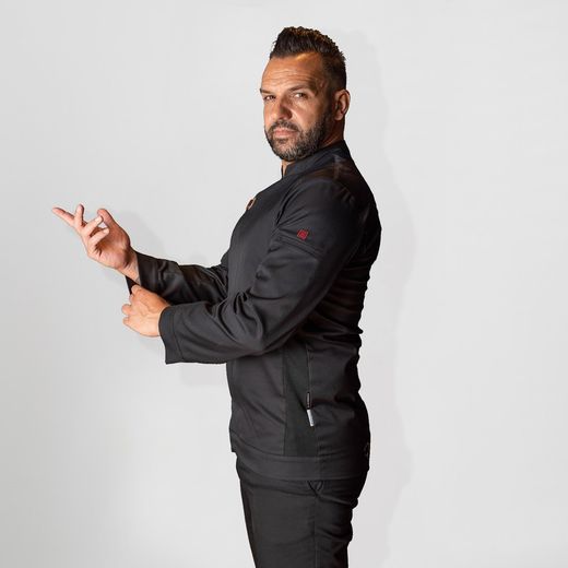 Veste de cuisine unisexe noire ou blanche