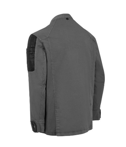 Chaquetilla con polipiel gris o verde