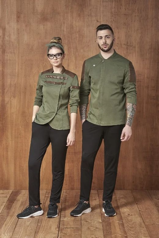 Chaquetilla con polipiel gris o verde
