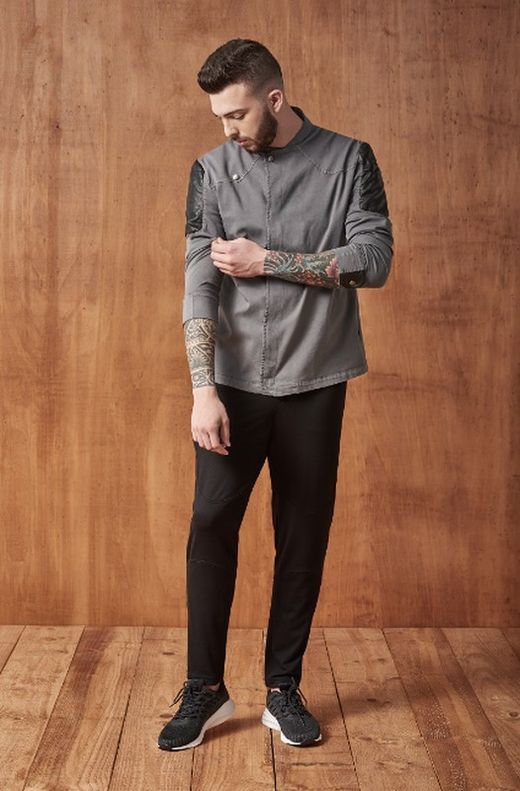Chaquetilla con polipiel gris o verde