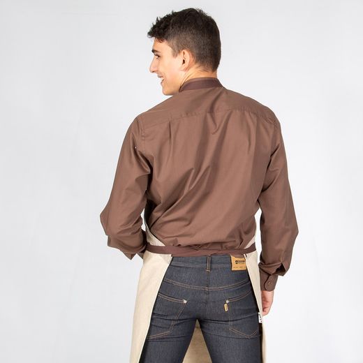 Delantal con peto beige/chocolate