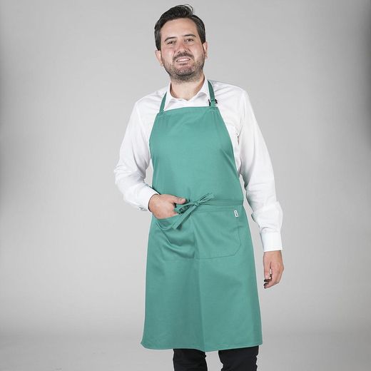Tablier à bavette avec poche colorée