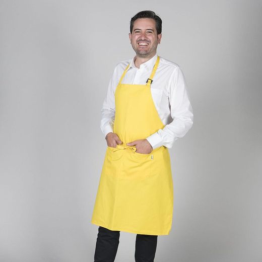 Tablier à bavette avec poche colorée
