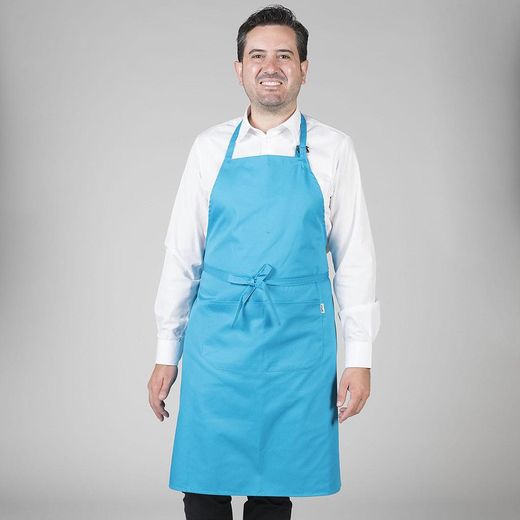 Tablier à bavette avec poche colorée