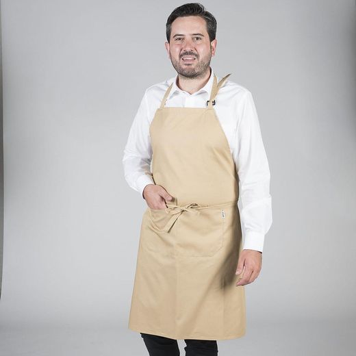 Tablier à bavette avec poche colorée