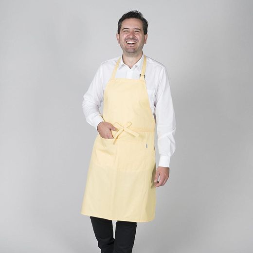 Tablier à bavette avec poche colorée