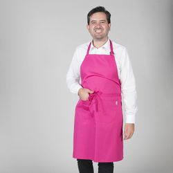 Tablier à bavette avec poche colorée