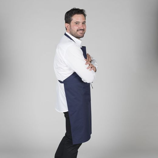 Tablier à bavette avec poche colorée
