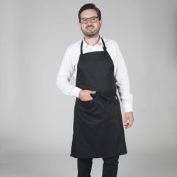 Tablier à bavette avec poche colorée