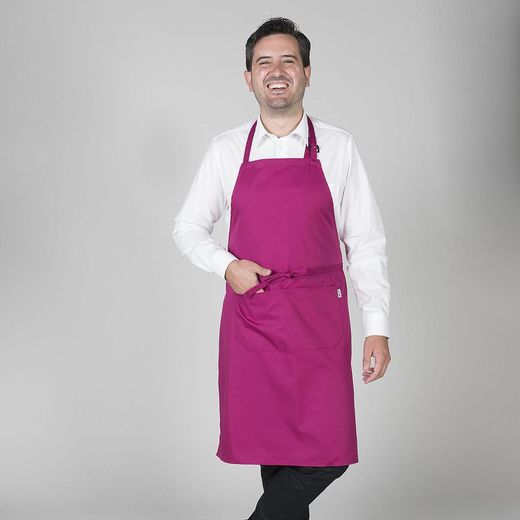 Tablier à bavette avec poche colorée