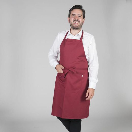 Tablier à bavette avec poche colorée