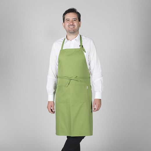 Tablier à bavette avec poche colorée