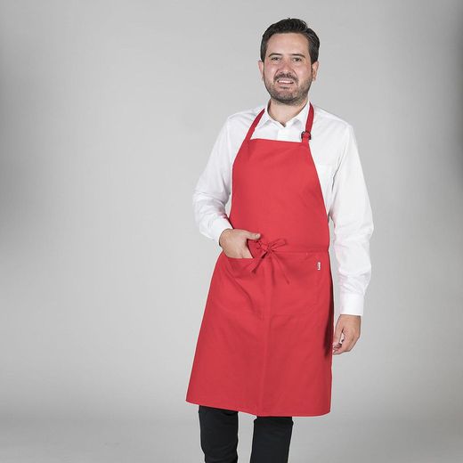 Tablier à bavette avec poche colorée