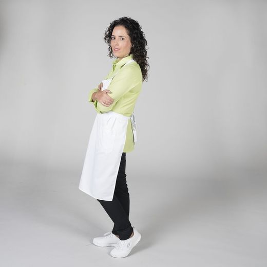 Delantal con puntilla blanco