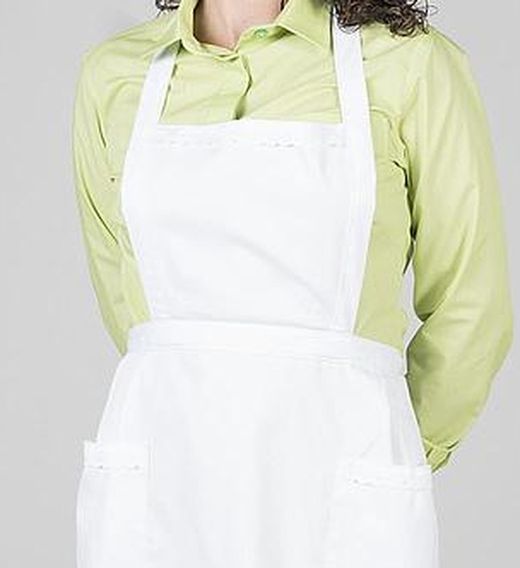 Delantal con puntilla blanco