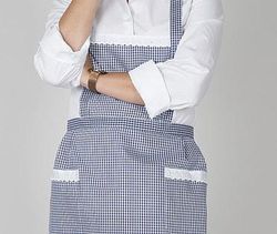 Delantal con puntilla Vichy colores