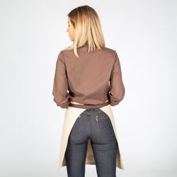 Delantal corto beige/chocolate