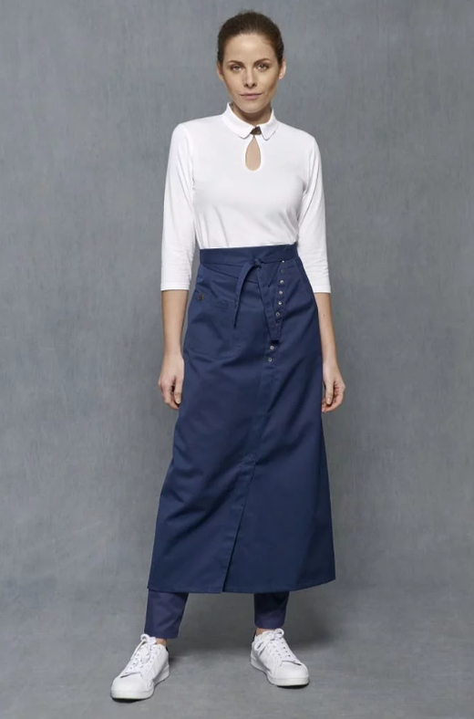 Delantal francés efecto falda azul