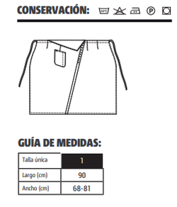 Delantal francés efecto falda azul