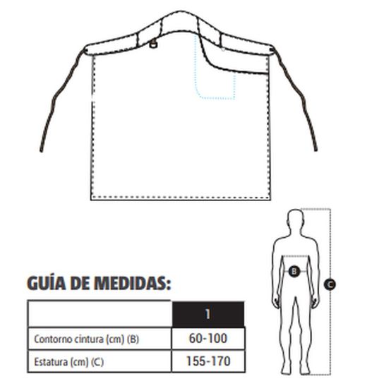 Delantal francés Mujer gris