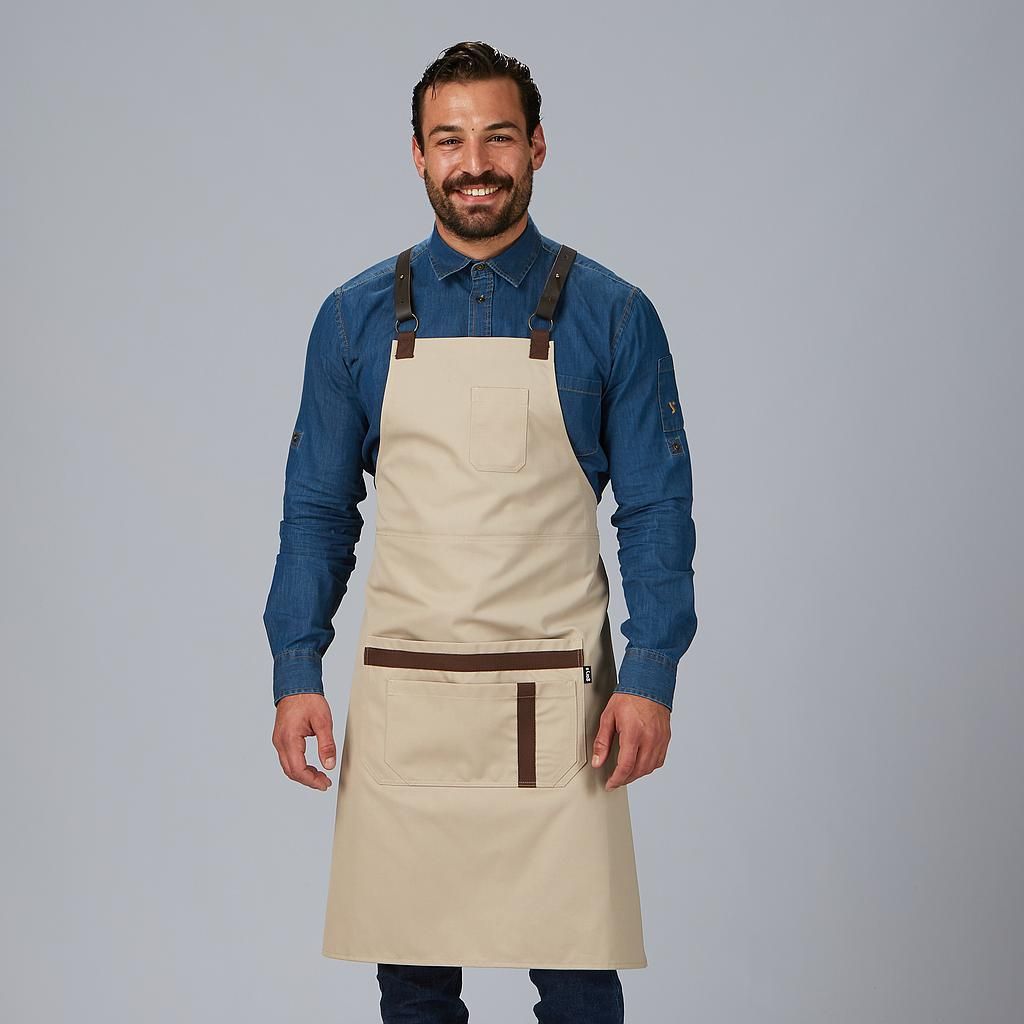 Delantal herrajes piel colores Azul