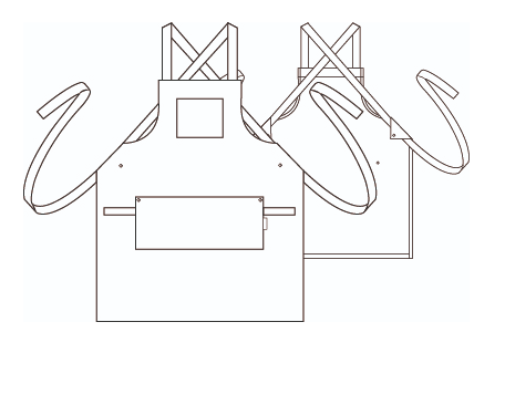 Delantal peto bolsillo colores