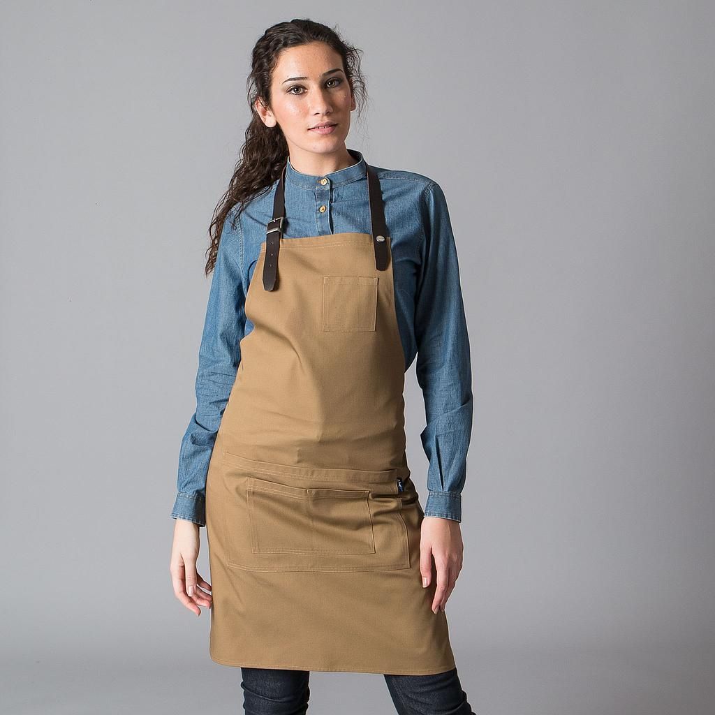 Delantal peto cinta cuero colores Azul