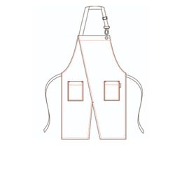 Tablier à bavette avec ouverture noir/gris