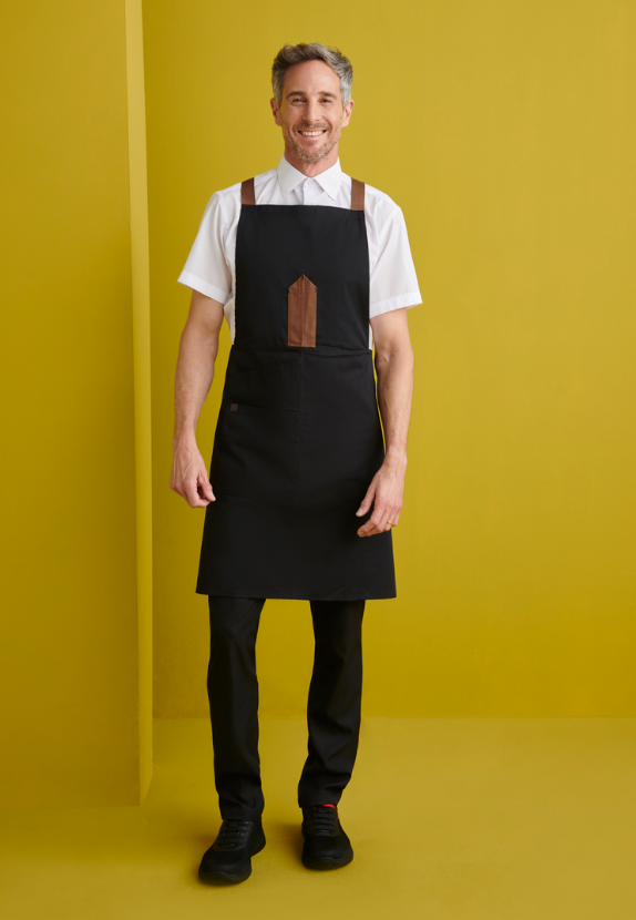 Delantal peto tirantes cruzados colores Granate / T-1