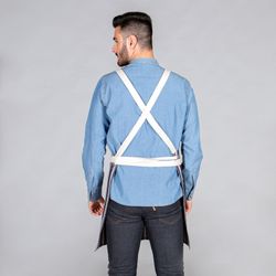 Delantal con peto rayas azul o rojo