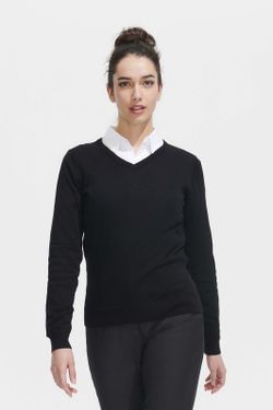 Jersey de punto mujer cuello pico