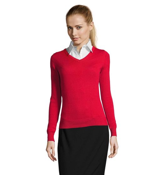 Jersey de punto mujer cuello pico