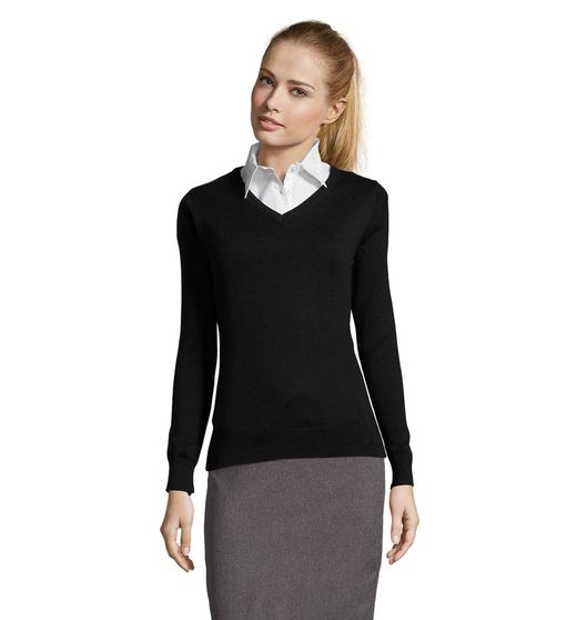 Jersey de punto mujer cuello pico