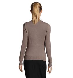 Jersey de punto mujer cuello pico