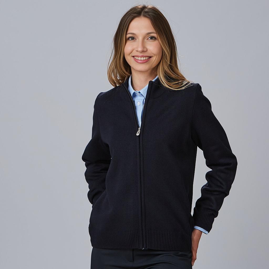 Chaqueta gruesa cremallera mujer colores Azul marino / 2XL