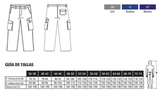 Pantalón multibolsillos algodón colores