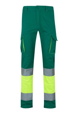 Pantalón algodón bicolor multibolsillos