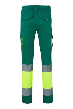 Pantalón algodón bicolor multibolsillos