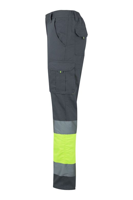 Pantalón algodón bicolor multibolsillos