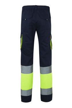 Pantalón algodón bicolor multibolsillos