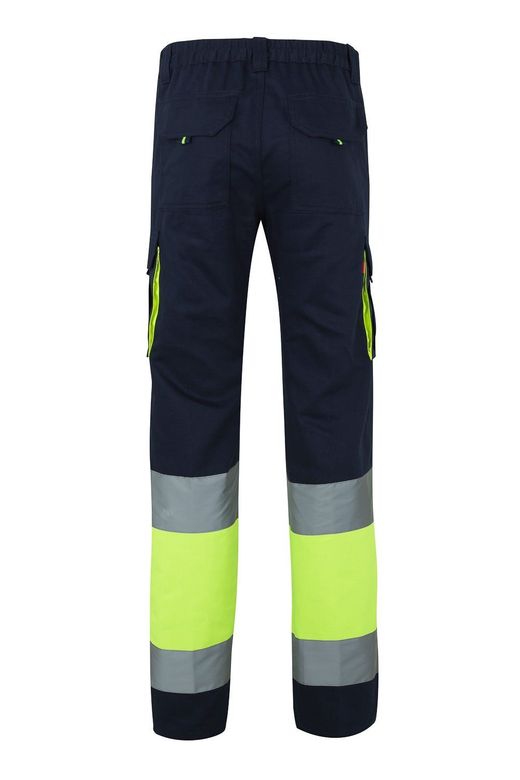Pantalón algodón bicolor multibolsillos