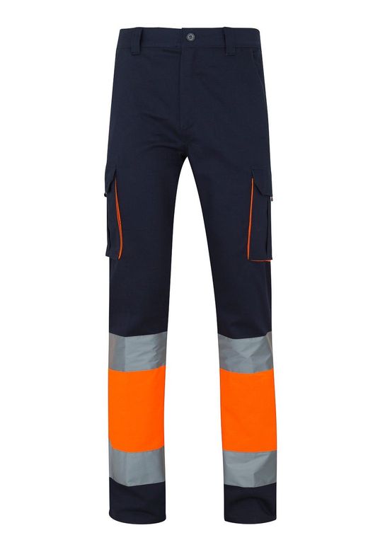 Pantalón algodón bicolor multibolsillos
