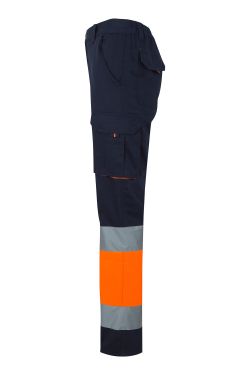 Pantalón algodón bicolor multibolsillos